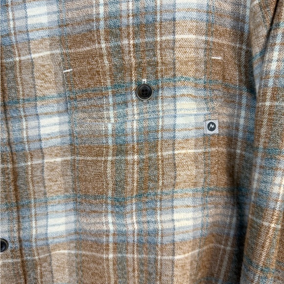 Marmot Blue and Tan plaid flannel xxl - Picture 2 of 10